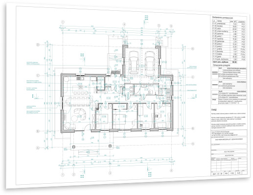 Projekt domu w Rhino arkusz dokumentacja